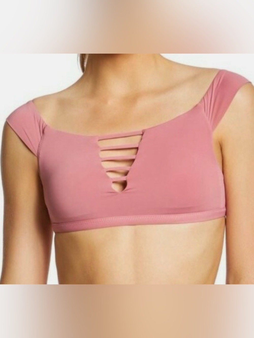 Dusty Rose Strappy Front Bikini Top